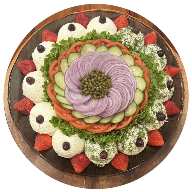 cream cheese with veggie platter