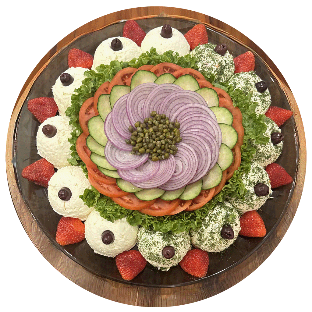 cream cheese with veggie platter